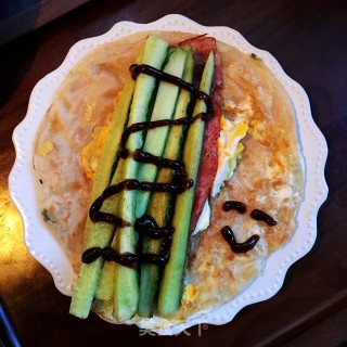 培根鸡蛋手抓饼的做法步骤：8