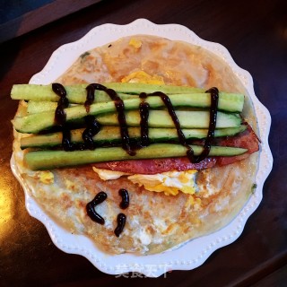 培根鸡蛋手抓饼的做法步骤：9
