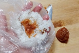 薏米紫苏梅子饭团的做法步骤：4