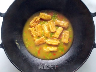 咖喱虾滑酿臭豆腐的做法步骤：10