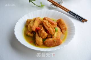 咖喱虾滑酿臭豆腐的做法步骤：11