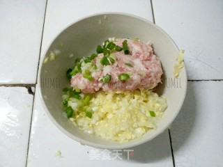 白菜猪肉蒸饺的做法步骤：2