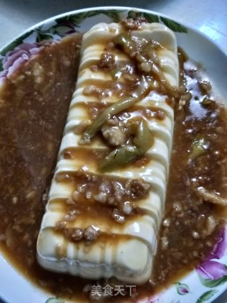 榨菜肉末蒸内脂豆腐的做法步骤：6