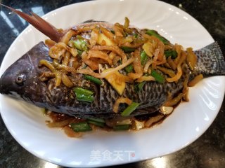 榨菜蒸罗非鱼的做法步骤：5