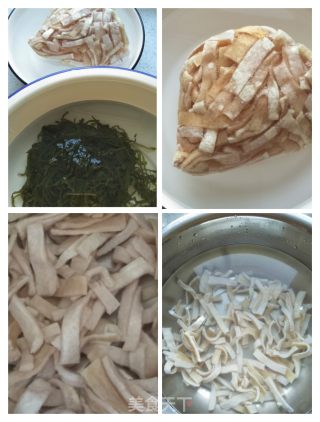肉皮炒海带丝的做法步骤：2