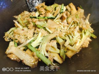 肉末炒花菜的做法步骤：5