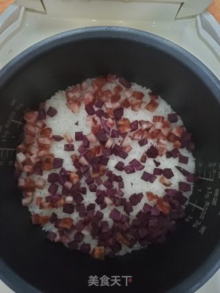 腊肠紫薯焖饭的做法步骤：5
