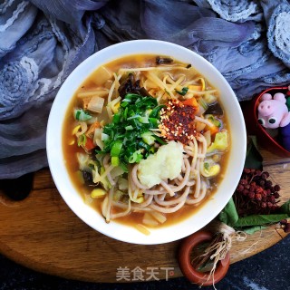豆芽木耳荞面饸饹的做法步骤：14