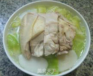 盐水鸡圆白菜年糕汤的做法步骤：11