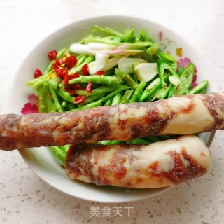 黎蒿炒香肠的做法步骤：4