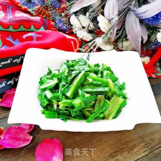 素炒油麦菜的做法步骤：7