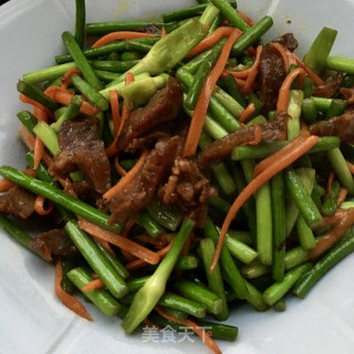 烧驴肉炒蒜苔的做法步骤：12