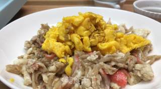 赛螃蟹(炒鸡蛋)，口感软嫩滑爽胜似蟹肉，乖乖在家做美食，武汉加油的做法步骤：8