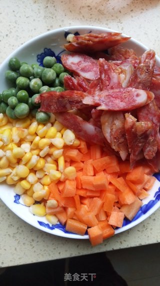 腊肠饭的做法步骤：1