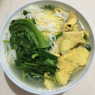 香葱时蔬柴鸡蛋汤面的做法步骤：10