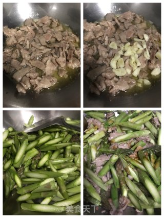 芦笋炒肉的做法步骤：3