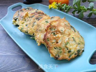 米饭菠菜鸡蛋饼的做法步骤：9