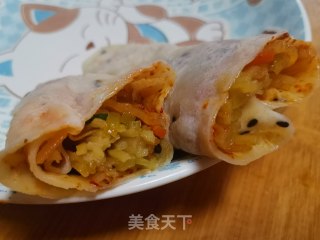 农家煎饼卷菜的做法步骤：5