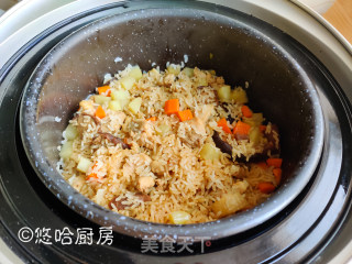 香菇鸡腿焖饭的做法步骤：9