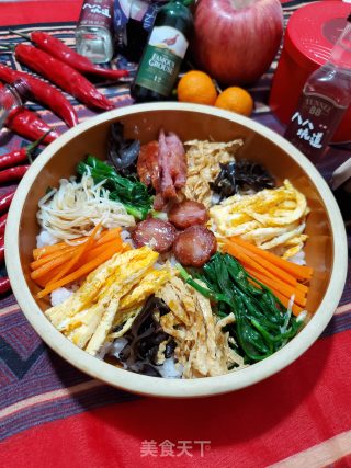 七彩拌饭的做法步骤：12
