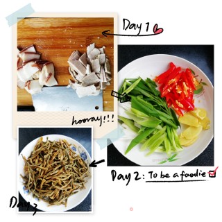 干豆角炒肉的做法步骤：1
