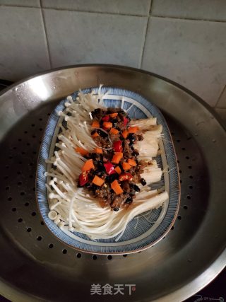 香辣酱蒸金针菇的做法步骤：6