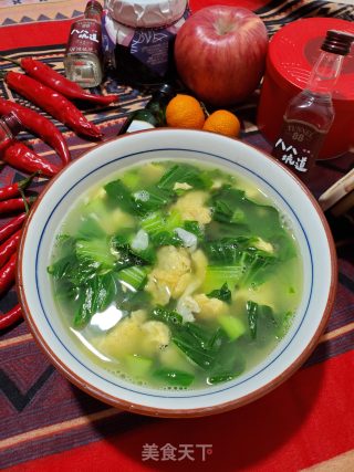 青菜鸡蛋汤的做法步骤：8