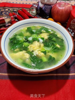 青菜鸡蛋汤的做法步骤：9