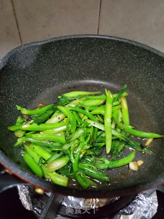 蒜香豆豉炒芥菜心的做法步骤：5