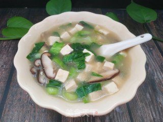 香菇油菜豆腐汤的做法步骤：10
