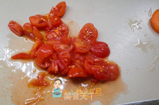 番茄肉泥粒粒面的做法步骤：4