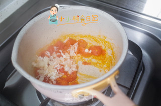 番茄肉泥粒粒面的做法步骤：6