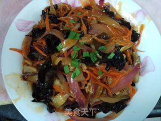 鱼香炒杂菜的做法步骤：3