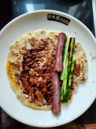 香肠青瓜手抓饼的做法步骤：12