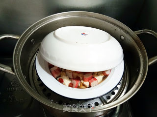 蟹柳蒸豆腐的做法步骤：7
