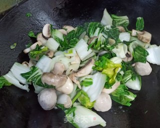 青菜蘑菇烩豆腐的做法步骤：7