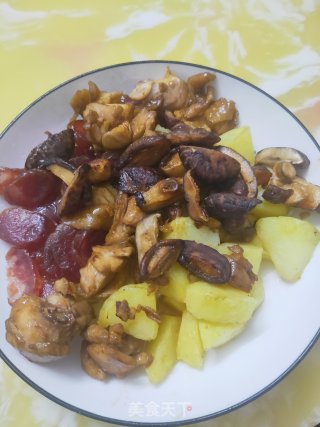 鸡腿腊味饭的做法步骤：5
