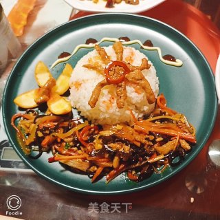 鱼香肉丝盖饭的做法步骤：13