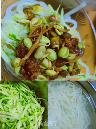 肉末绿豆芽打卤面的做法步骤：2