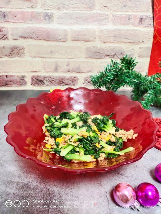 塌菜炒肉末玉米的做法步骤：6