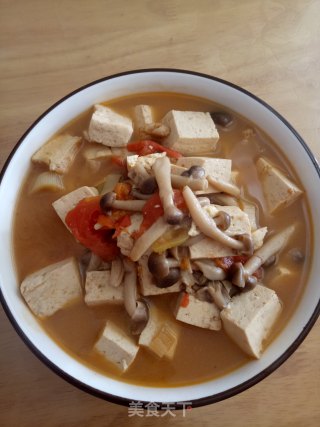 蟹味菇豆腐汤的做法步骤：8