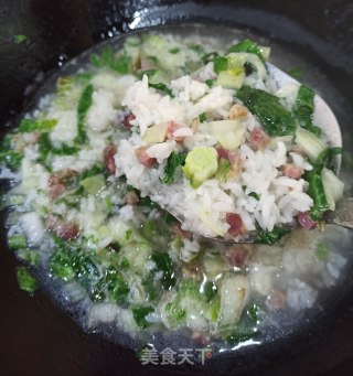 青菜香肠烫饭的做法步骤：9