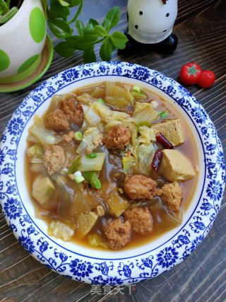 冻豆腐肉丸炖白菜的做法步骤：12