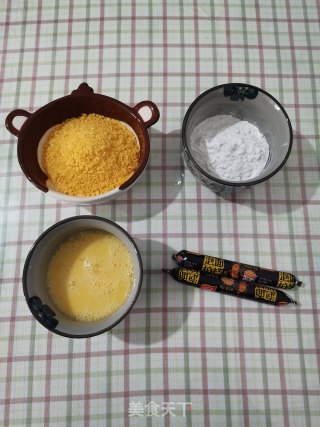 黄金脆皮肠的做法步骤：1