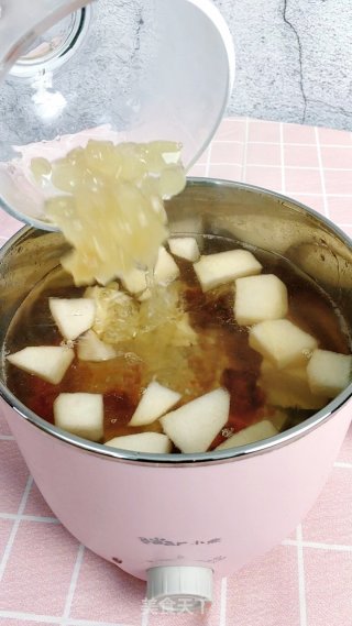 枸杞雪梨炖桃胶，止咳润肺又美容的做法步骤：7