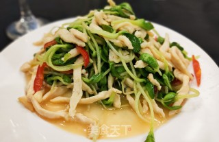 鸡丝炒豆苗的做法步骤：13