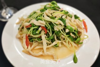 鸡丝炒豆苗的做法步骤：14