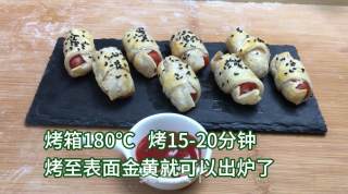 手抓饼一口酥香肠卷，特别招小朋友喜欢，酥酥脆脆太美味了的做法步骤：5