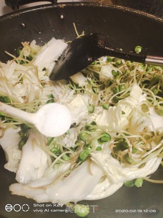黑豆芽炒大白菜的做法步骤：5
