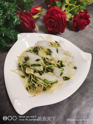 黑豆芽炒大白菜的做法步骤：7